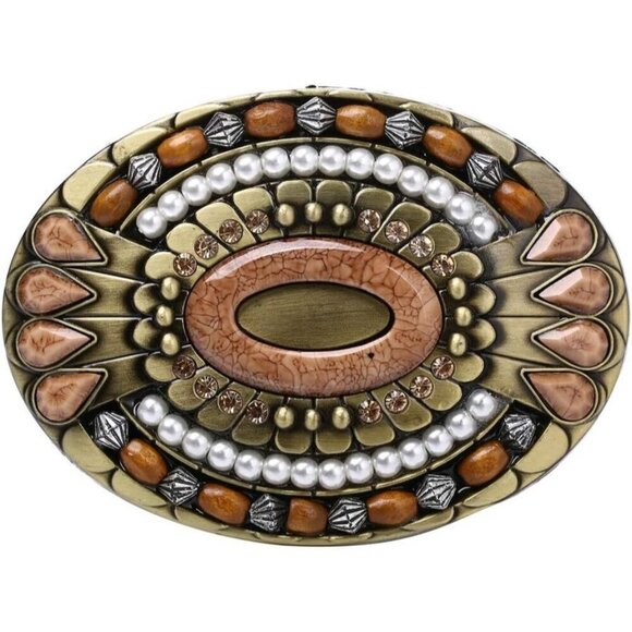 Other - 🆕Men's Celtic Indian Gemstone Totem Oval Style Cowboy Design Belt Buckle
